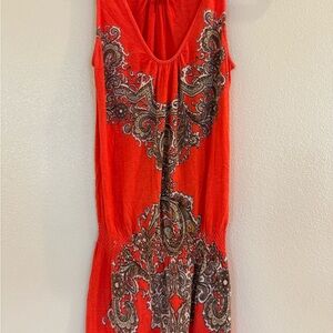 M. Rena Red Paisley Tank Top